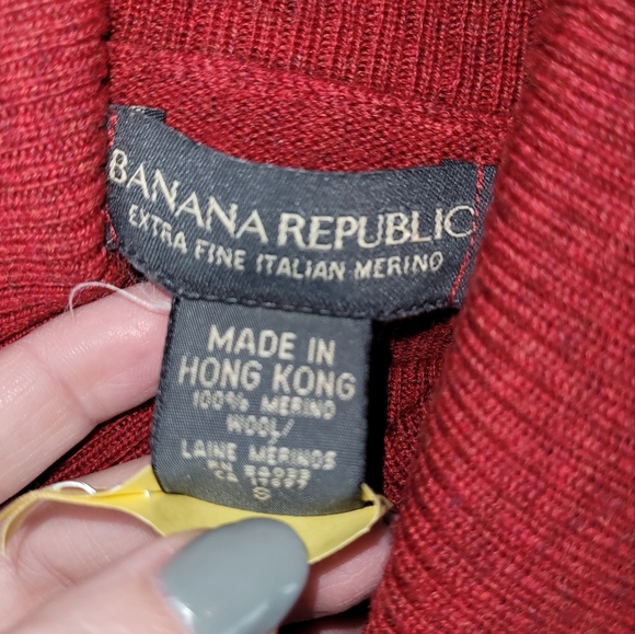 BANANA Republic Womens Sweater S 100% Extra Fine Merino Wool Red Brick Cowlneck - Picture 4 of 11